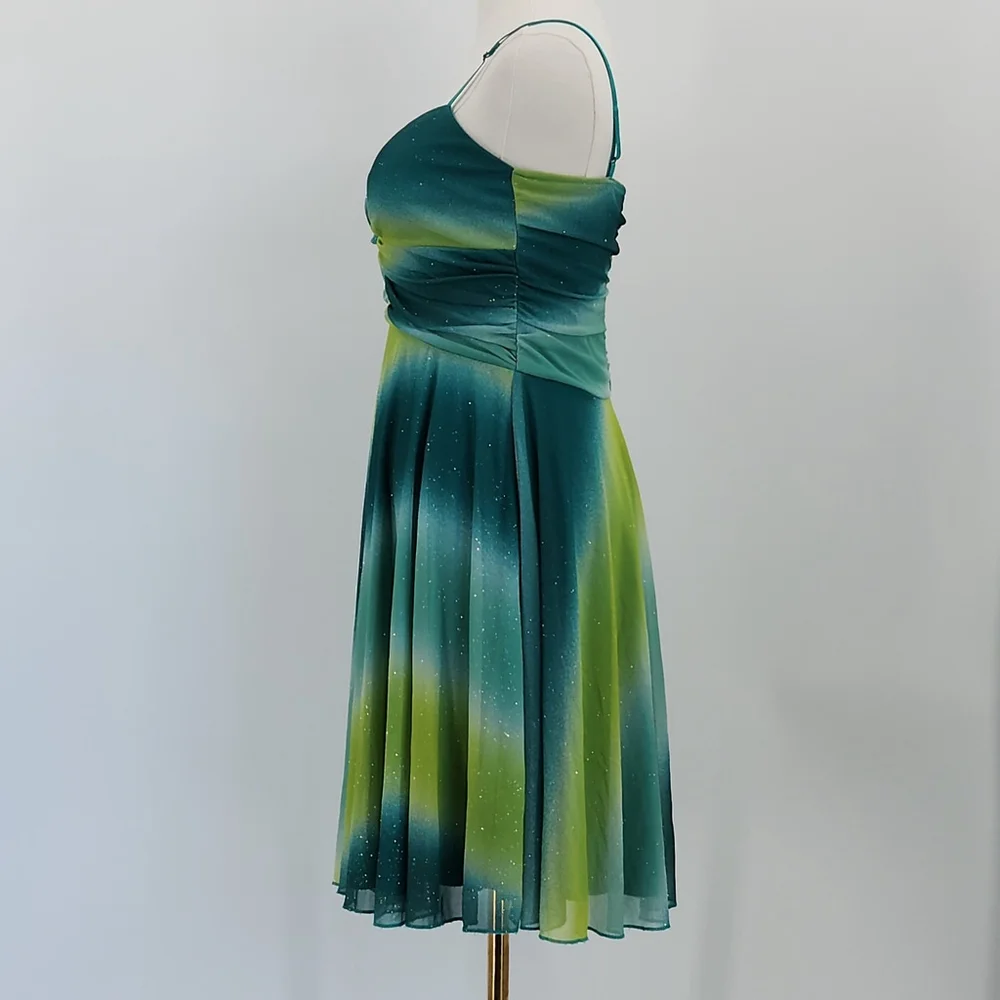Green Ombre Spaghetti Strap Dress - Picture 3 of 10